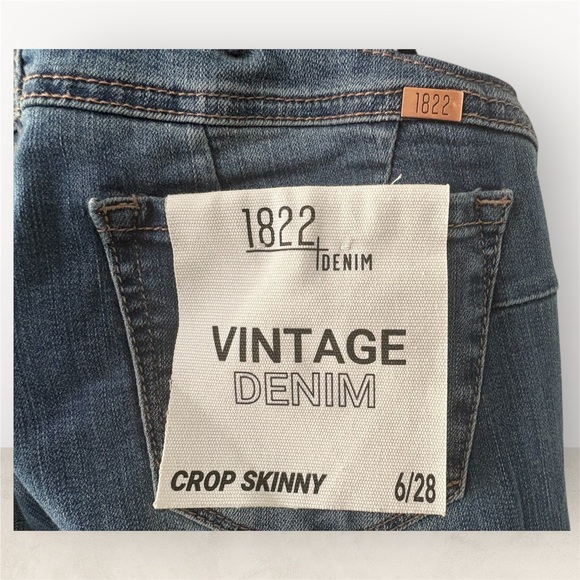 1822 Denim Black Waistband Blue Boyfriend Jeans - Picture 6 of 6